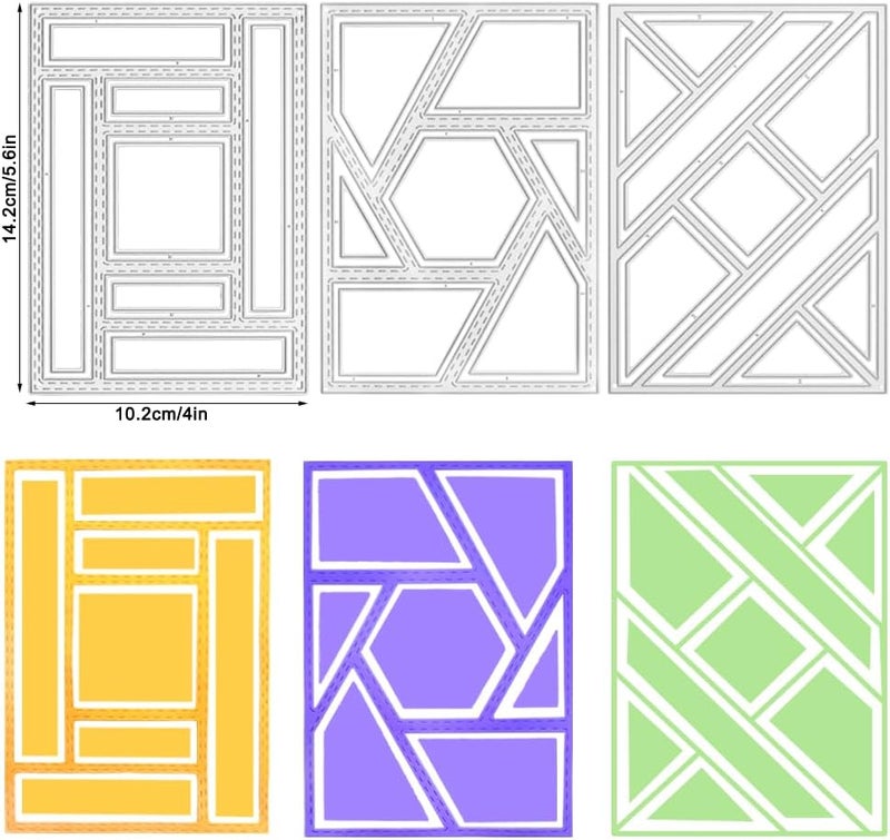 AFUNTA 3 PCS Rectangular Die Cuts for Card Making, Frame Scrapbook Metal Cutting Dies Embossing Tools for Card Making Supplies, Paper Album Decor - Image 2